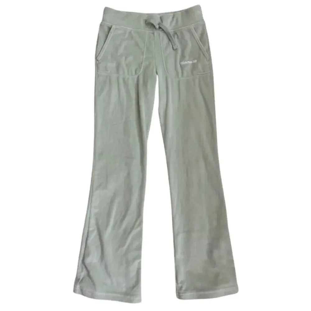 NWOT Abercrombie & Fitch Girls Y2K Green Velour Sweatpants Size 7/8